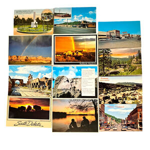 Postcards South Dakota Deadwood Black Hills Custer Rat Rods MT Rushmore Rainbows
